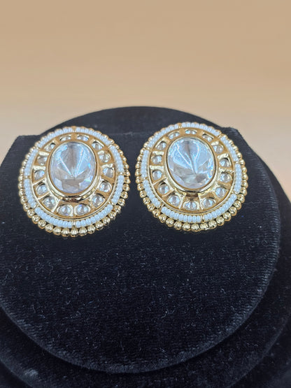 Elegant Gold-Tone Kundan Necklace Set