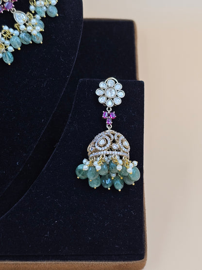 Elegant Pink Kundan Choker Necklace Set