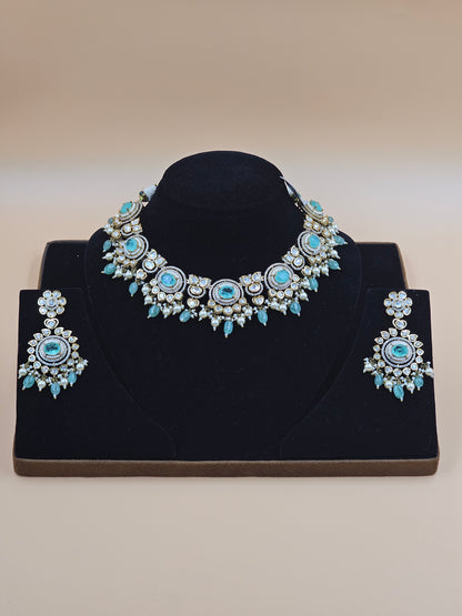 Turquoise Kundan Necklace Set
