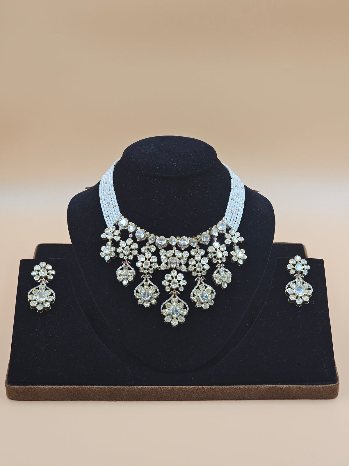 Elegant Floral Kundan Necklace Set