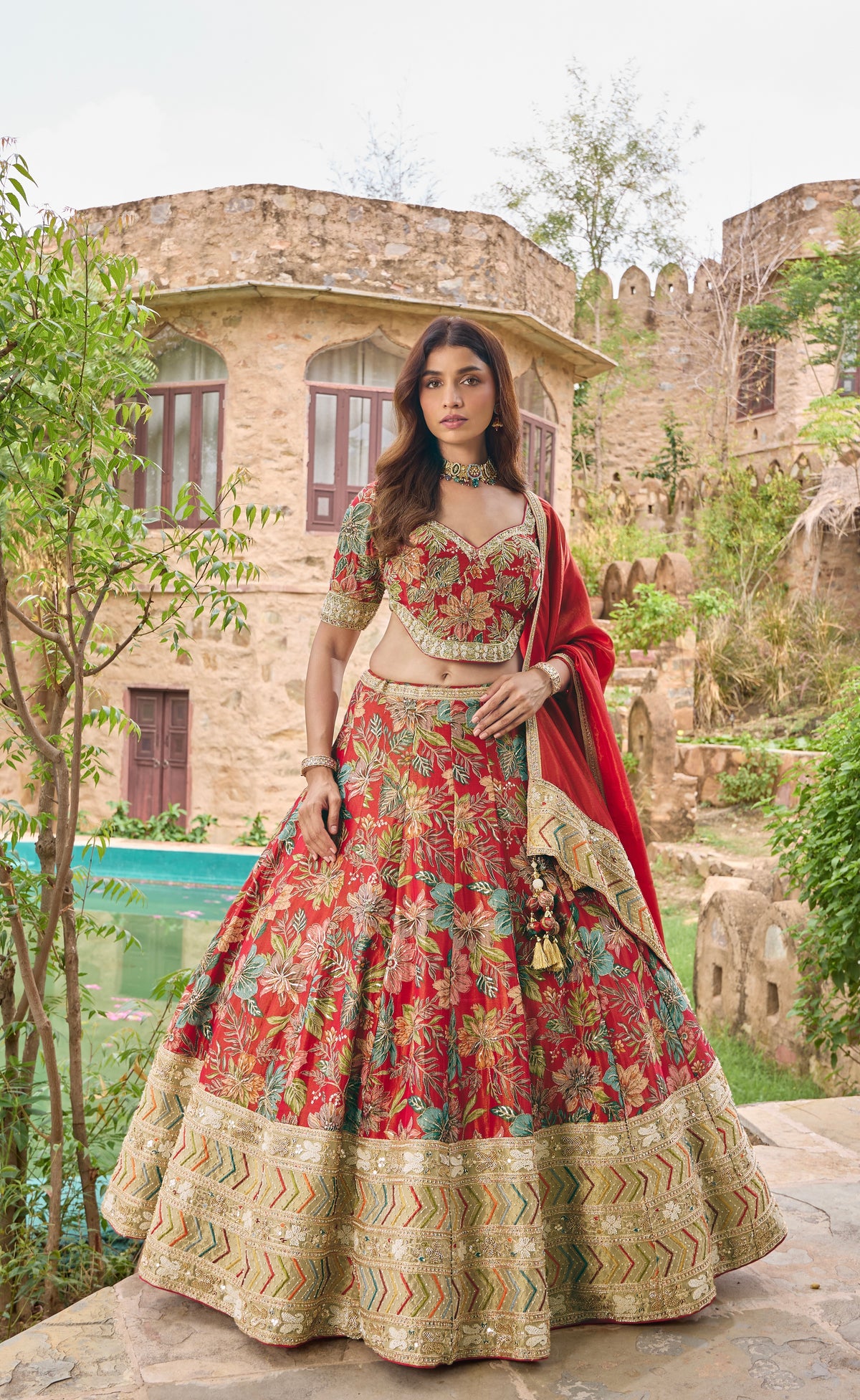 Maanya lehenga set, front view