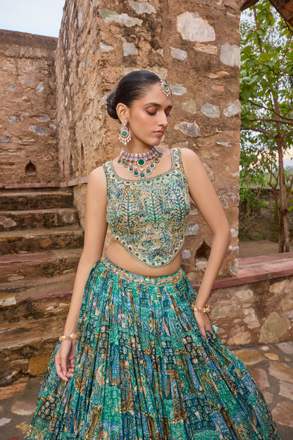 Madhuri lehenga set, front view