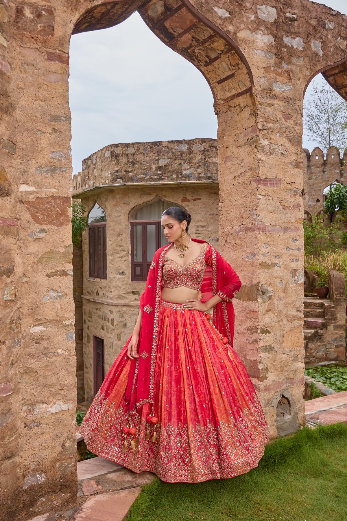 Mahek lehenga set, front view