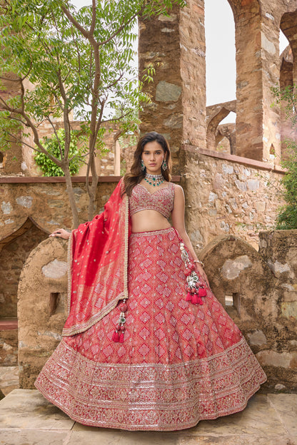 Mysha bridal lehenga, embroidered blouse detail